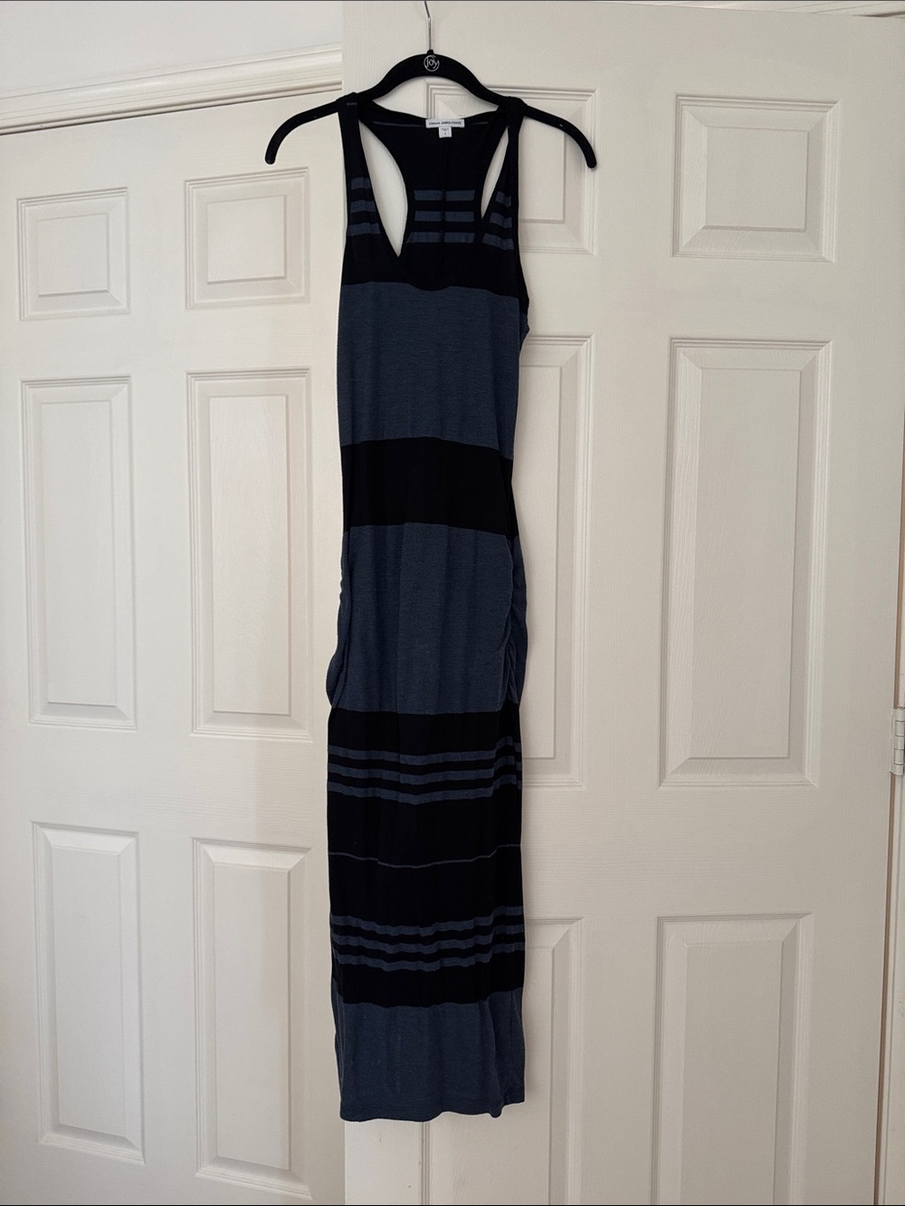 James Perse Striped Racerback Maxi Dress in Navy and Black size 1